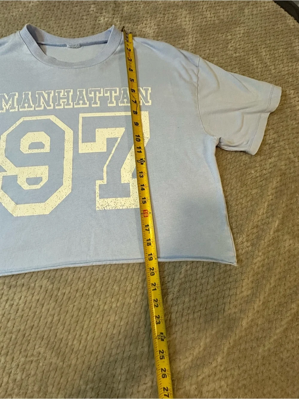 Goodfellow & Co Light Blue Manhattan 97 Crop Tee - Picture 3 of 7